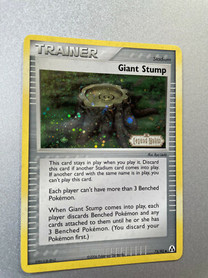 does giant sell pokemon cards Giant Stump - 75/92 - Ex Legend Maker Trainer Holo 2006 Pokémon Card NM