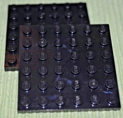 (2) Black 6x6 Standard Plate Bricks ~ Lego ~ NEW ~ Castle