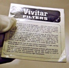 Vivitar Filters Instruction System Brochure Guide vintage EN
