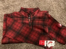 Canada Weather Gear Fleece Red/Black Plaid Pattern Sweatshirt