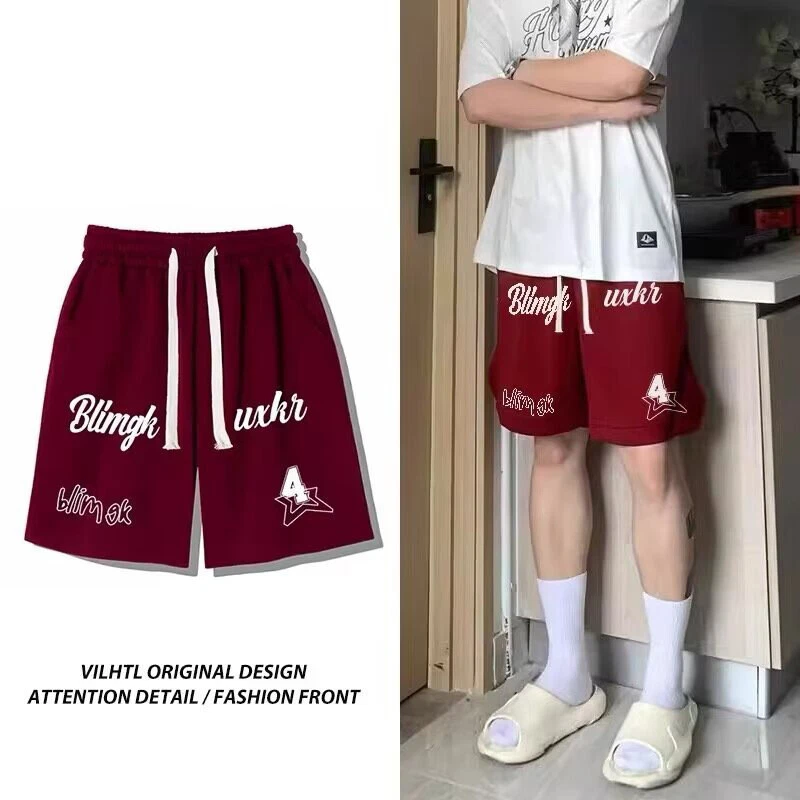 Loose Leisure Wear Letters Sports Shorts Leg Pants Outer Hip Hop American Wide