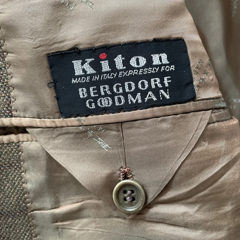 Blazer chaqueta deportiva abrigo vintage Kiton 100 % cachemir ventana para hombre 44R *DEFECTOS* Foto 3 de 4