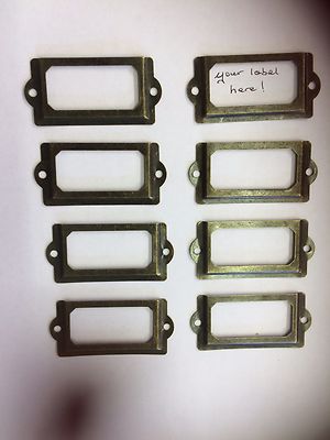 8 Kartenrahmen, Kurzwaren Metall Etikettenhalter, Vintage Sty Truhe Namensschild Anhänger