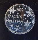 2022 Happy Holidays Snowman Christmas-999 Silver 1 Oz Ounce Art Bar Round Coin