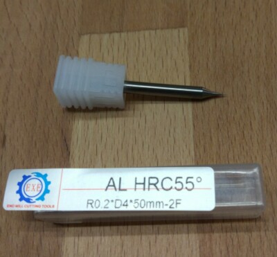 Fräser Platinen AL HRC55° R0,2*D4*50mm-2F
