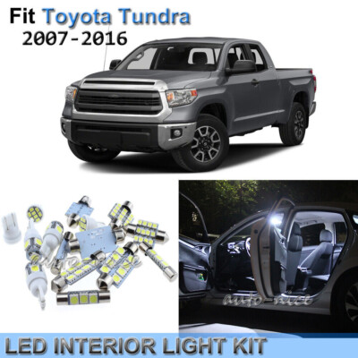 18x Xenon White LED Interior Lights Kit For 2007-2016 Toyota Tundra