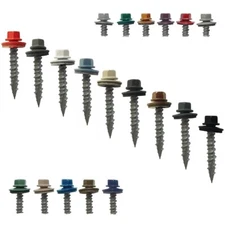 METAL ROOFING SCREWS: 1" (250) Bulk Colored Metal Roofing Screw and Siding Screw