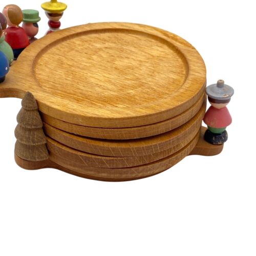 Set sottobicchieri vintage Sevi fatti a mano in legno impilabili Italia Alpi Tirolesi MCM dolore alle mani - Foto 2 di 15