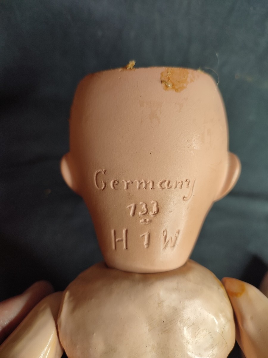 Poupée Ancienne Allemande Hugo Wiegand - Tête Bisque Yeux Mobiles - 34 Cm (1920)