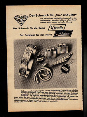 3w3978/ Alte Reklame von 1963 - Schmuck   Floralia Admira - Gold Anker