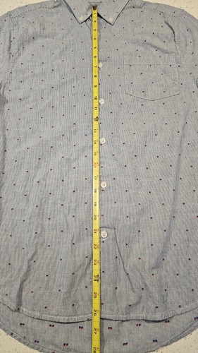 Five Four Mens Blue White Button Front Collar Short Sleeve Shirt Size M - Picture 2 of 8