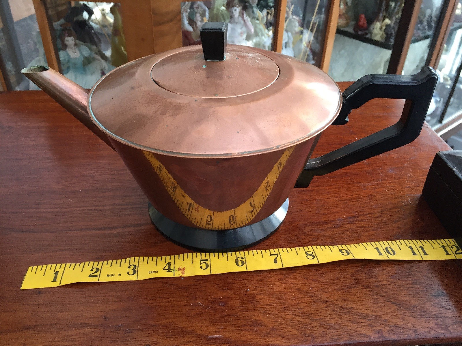 Vintage ceramic lined copper art deco teapot on bakelite stand eBay