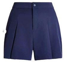 NWT 128 RLX RALPH LAUREN 4-Way Stretch Pleated Athletic Short Golf Navy XL