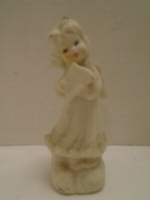Vintage White Bisque Porcelain Angel Ornament