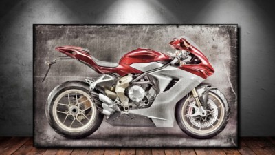 LEINWAND BILD ER XXL POP ART MV AGUSTA MOTORRAD F3 ABSTRAKT POSTER 150x90   