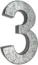 Huge 20" Metal Letter Hanging Wall D cor, Galvanized Metal with Rusted Edges