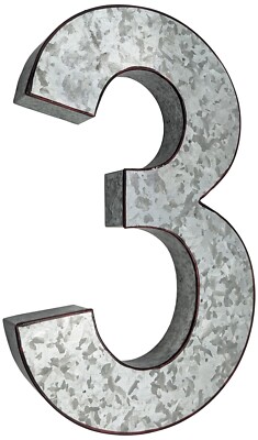 Huge 20'' Metal Letter Hanging Wall Décor, Galvanized Metal with Rusted Edges