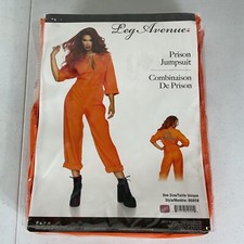 NEW Leg Avenue Women  s Orange Prison Jumpsuit Halloween Costume - One Size     