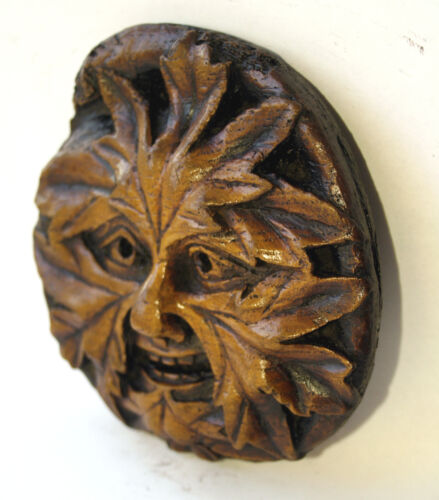 Green Man Reproduction Medieval Cathedral Carving Gothic Pagan Gift Greenman Oak - Picture 3 of 4