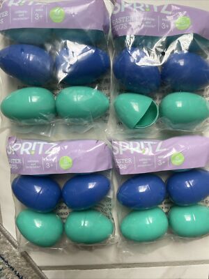 24 Large 3'' X 2 Inch Spritz Plastic Fillable Easter Eggs Multi Color New