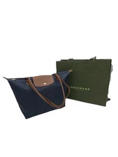 Longchamp Womens Le Pliage Original Tote Bag Navy Recycled Canvas Authentic