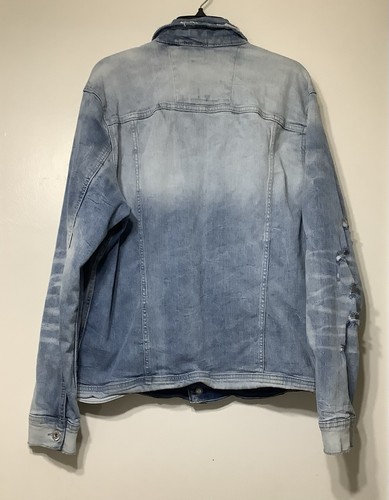 Jordan Craig Denim Jacket Mens XL Blue Faded Jean Distressed Raw Legacy Edition - Picture 2 of 15