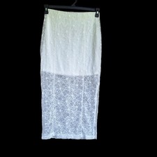 Lace Semi Sheer Small Midi Skirt Festival Boho Cottage Fairy Pull On Y2K Western