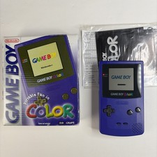 LIMPIA Consola Nintendo OEM GameBoy Color GRAPE CIB En Caja Púrpura CGB-001