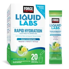 Liquid Labs Rapid Hydration Electrolyte Drink Mix Lemon Lime 20 Servings 10X ...