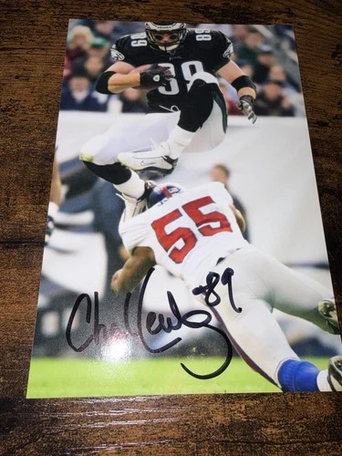 Philadelphia Eagles CHAD LEWIS Signed 4x6 Photo FOOTBALL AUTOGRAPH