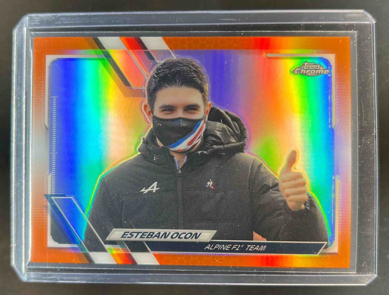 2021 Topps Chrome F1 Esteban Ocon Orange Refractor #9/25