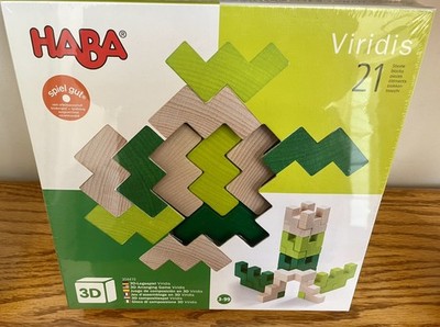 HABA 3D Viridis 21 Piece Wooden Building Blocks Set (Made in Germany)