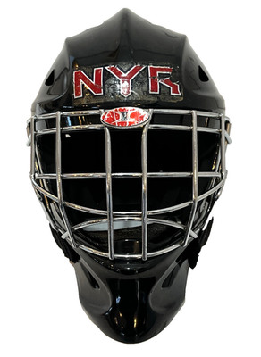 NYR iTECH Youth Goaltenders Goalie Hockey Black Helmet Type 1 HECC Certified