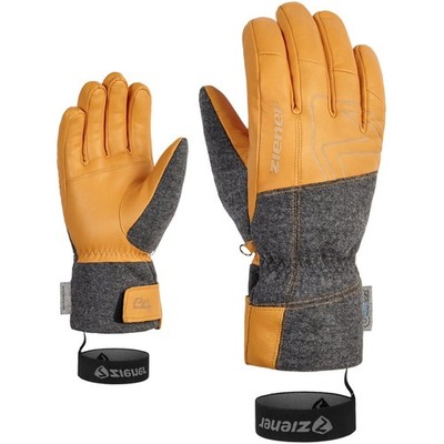 Ziener Alpine Men's Ski Leather Gloves GANGHOFER tan