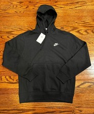 Nike Sportswear Club Fleece Pullover Hoodie Mens Size Small Black BV2654-010 NWT