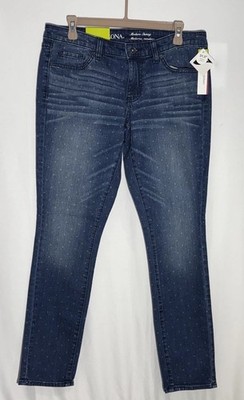 Women's Target Merona Modern Skinny Mid Rise Cute Polka Dot Jeans Sz 10 NWT