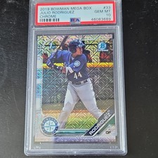 Bowman 2019 Mega Box Chrome Julio Rodriguez #BCP-33 Mojo RC PSA 10