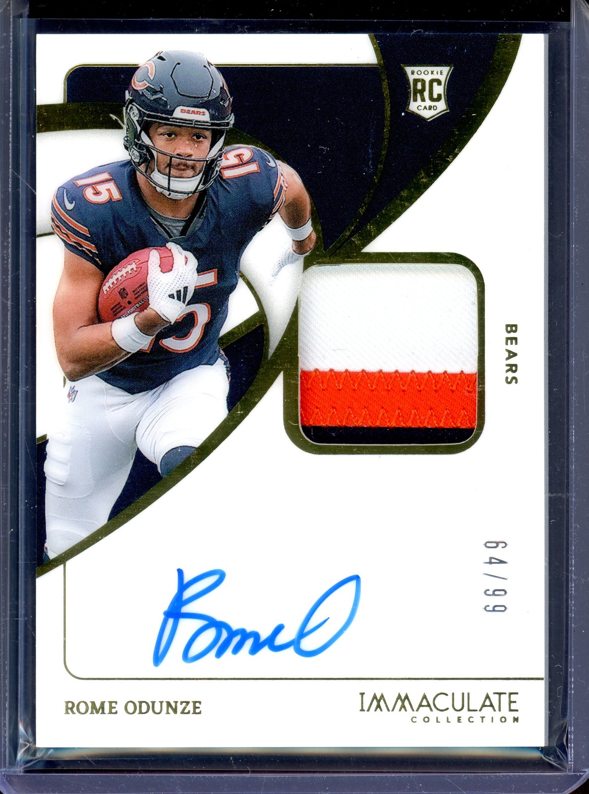 ROME ODUNZE ~ 2024 Immaculate Collection Rookie Patch Autograph RC #104 (#64/99)