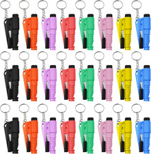 24 Pcs Car Window Breaker Key Chains 3 In 1 Glass Breaker Seat Belt Cutter 24 Pcs Car Window Breaker Key Chains 3 In 1 Glass Breaker Seat Belt Cutter