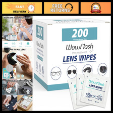 200 Count Pre-Moistened Lens Cleaning Wipes - Scratch-Free, Streak-Free, Individ