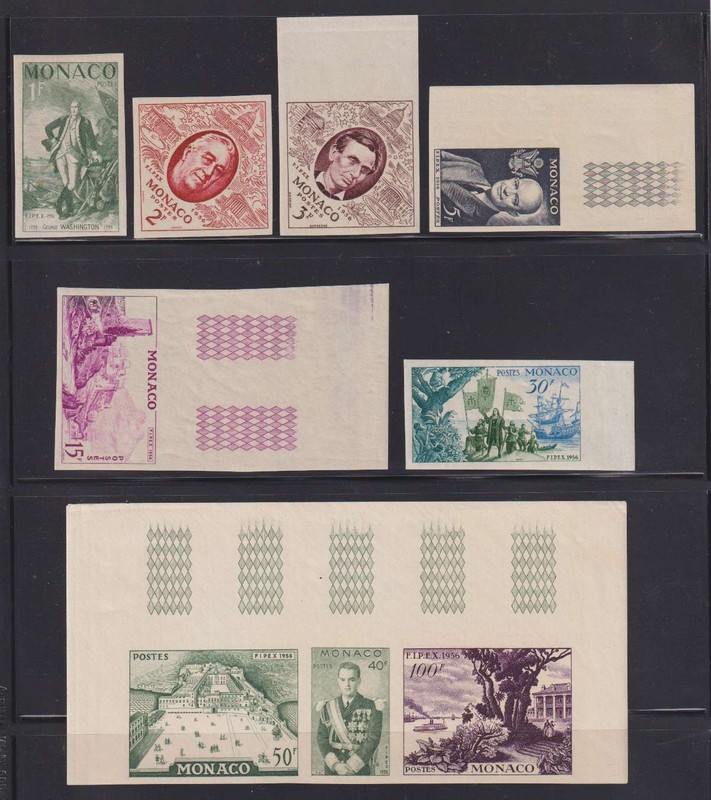 E7276: Monaco #354-362 Mint, Trial Color Proofs, NH