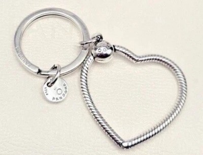 Pandora Moments Heart Authentic New Sterling Silver XL Keychain