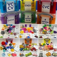 Word Shape Mini Objects Kit | Apraxia, VC CV CVC, 3 & 4 Syllable Words
