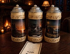 Set of 3 Terry Redlin Beer Steins Perfect Getaway Series