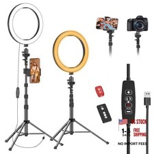 10" Ring Light with 55" Extendable Tripod Stands and Phone Holder, 10 inches