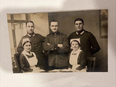 WWI Austro-Hungarian and German Army Soldiers Studio Portrait Photo
