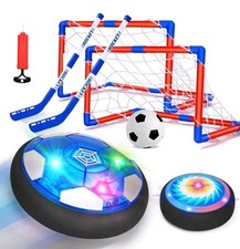 Hover Hockey Set for Kids, 3-in-1 Soccer Ball Toy , Rechargeable Floating Air