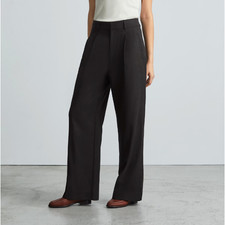Everlane Womens The Way-High Drape Pants Size 4 Black 31" Inseam Pleated NWT
