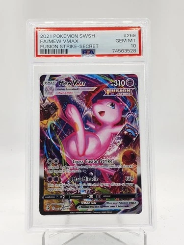 2021 POKEMON FUSION STRIKE MEW VMAX SECRET RARE FA #269 PSA 10 Q0895