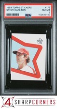 1983 TOPPS STICKERS #176 STEVE CARLTON PHILLIES HOF POP 1 PSA 8